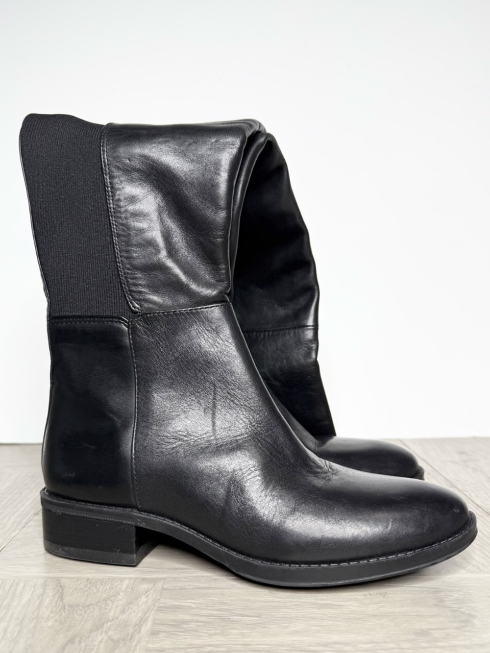 Sam Edelman Pam Black Leather Over The Knee Boot 5 1/2 M